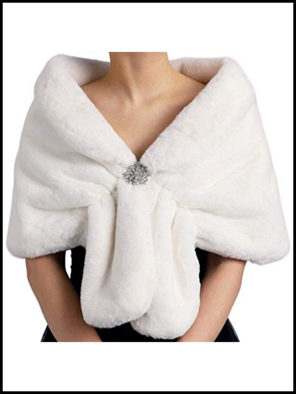 Faux Fur Shawl Wrap Bridal Stole for Wedding Formal Occasions